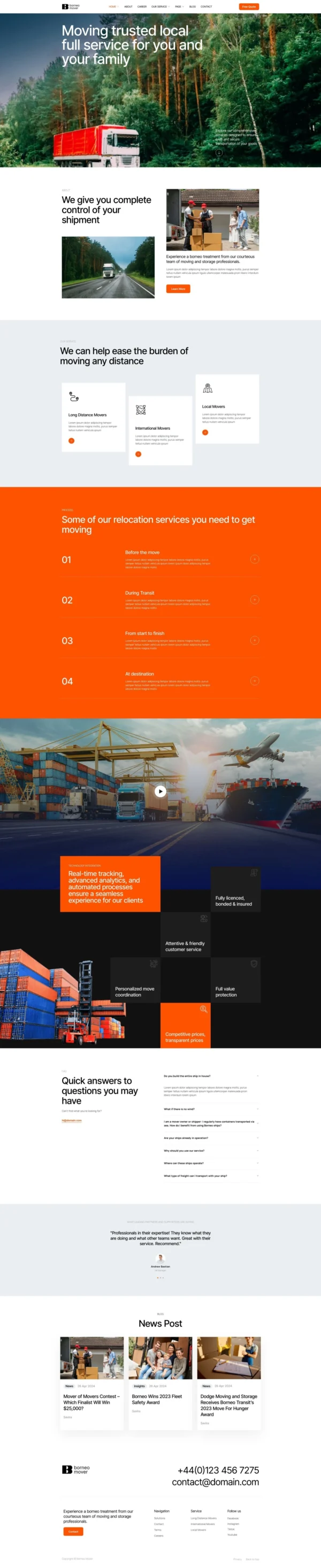 Borneo - Movers & Packers Website Design Package