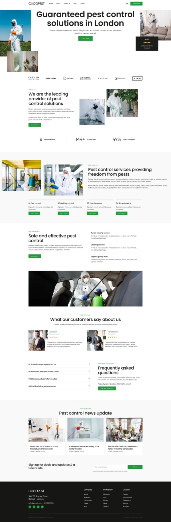 Cocopest - Pest Control Services Website Design Package