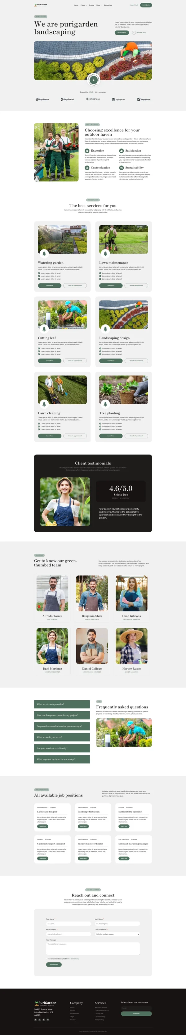 PuriGarden - Gardener & Landscape Website Design Package