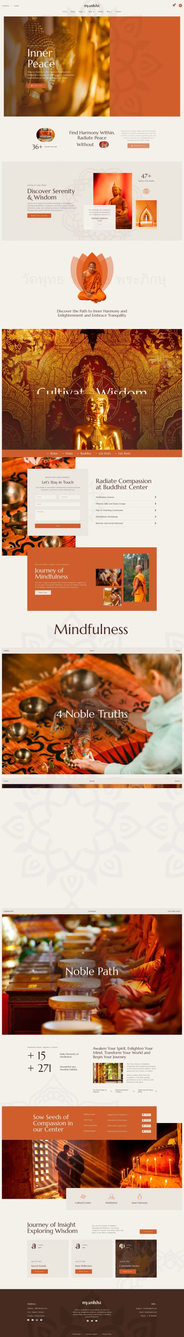 Monkki - Oriental Buddhist Temple Website Design Package