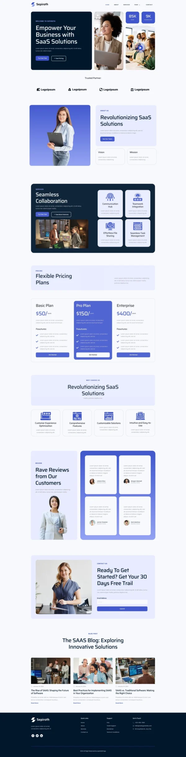 Sepiroth - Saas & Tech Startup Website Design Package