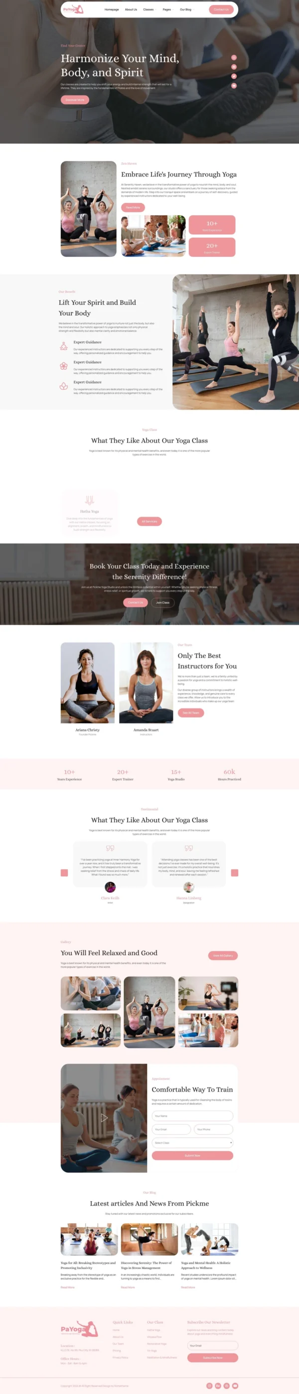 Payoga - Meditation & Yoga Studio Website Design Package