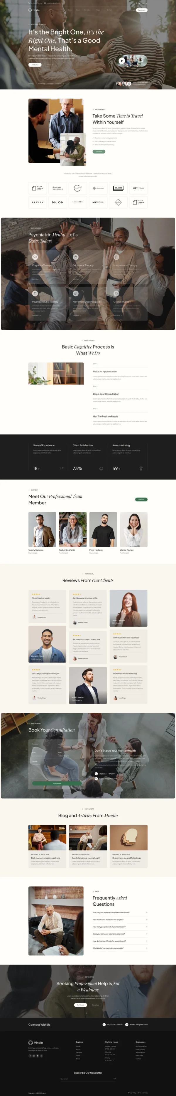 Mindio - Psychology & Counseling Website Design Package