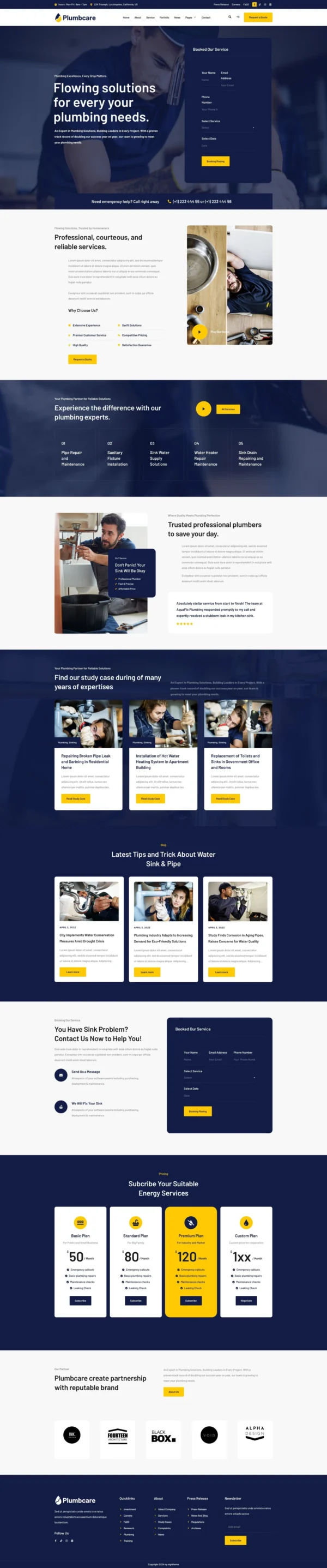 PlumbCare - Plumbing Service Website Design Package