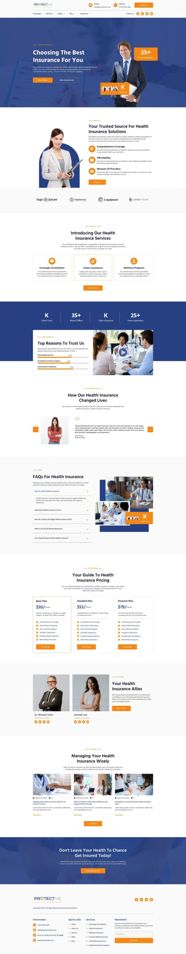 Protectme - Health Insurance Website Design Package