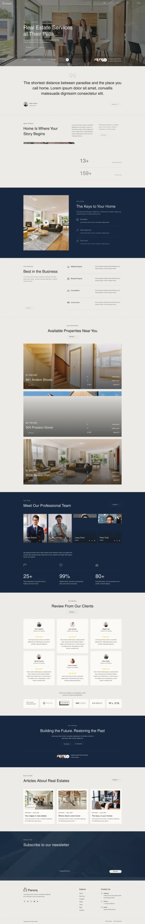 Panora - Real Estate & Property Website Design Package