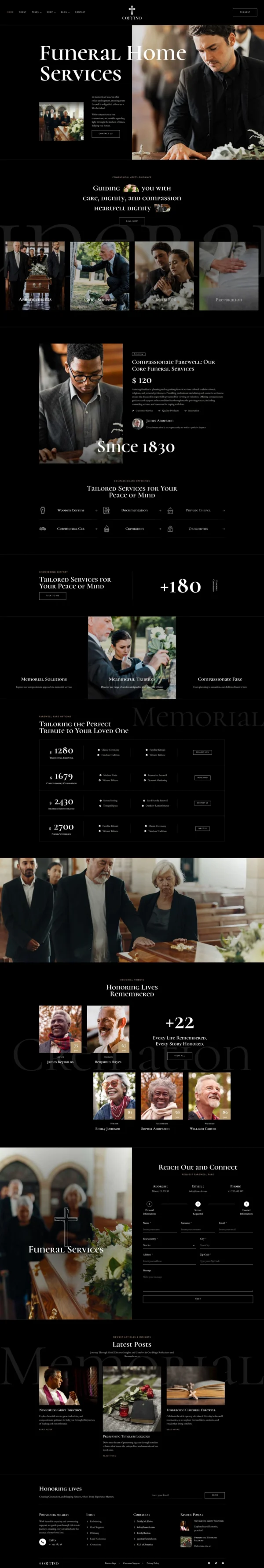 Coffino - Funeral Home Services & Cremation Website Design Package