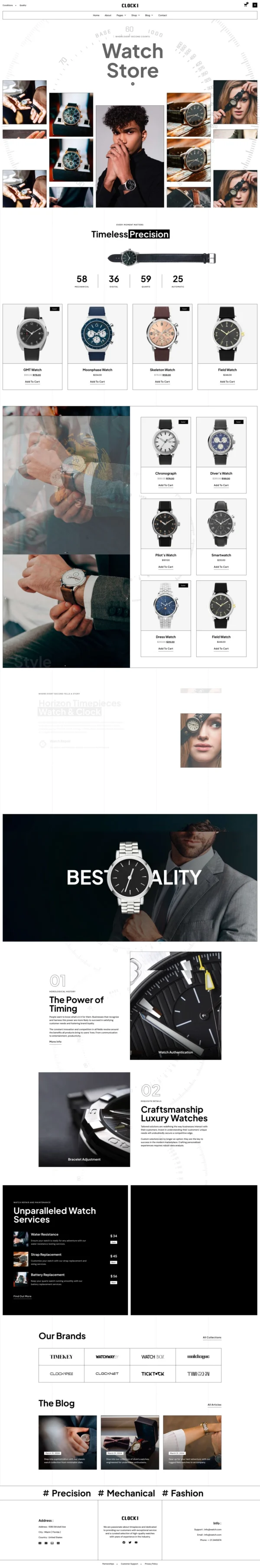 Clocki - Watch Store Website Design Package