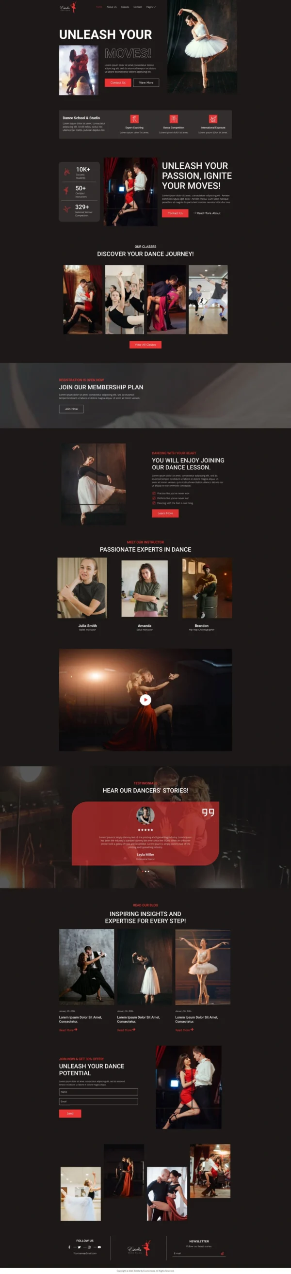 Estella - Dance School & Studio Website Design Package