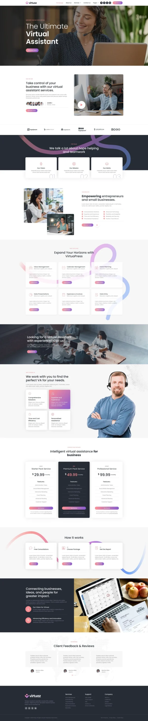 Virtuaz - Virtual Assistant Business Website Design Package