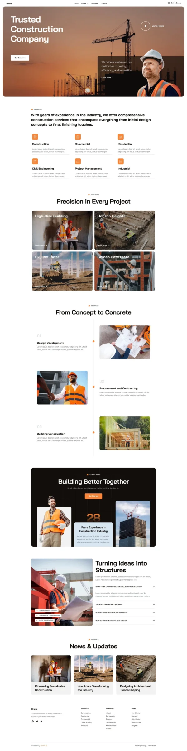 Crane - Construction & Architecture Website Design Package