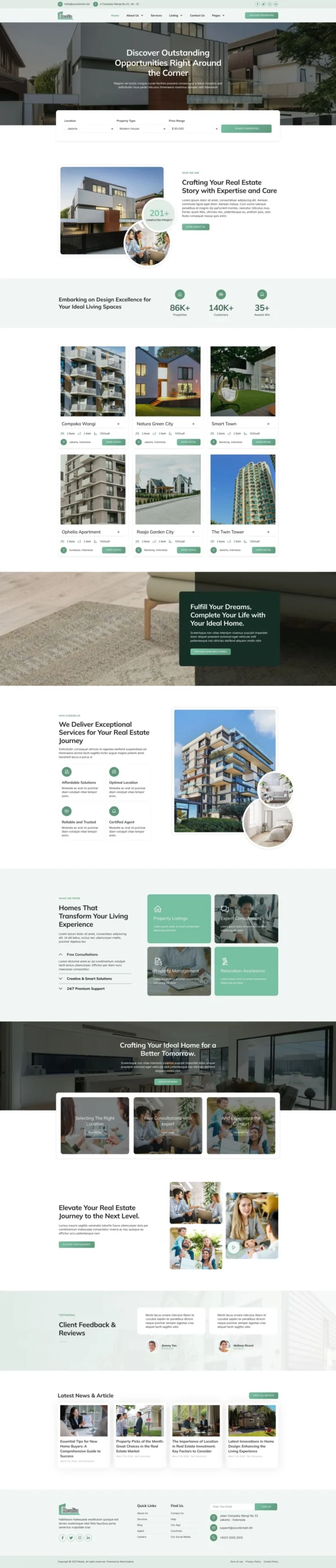 Realea - Real Estate & Property Website Design Package