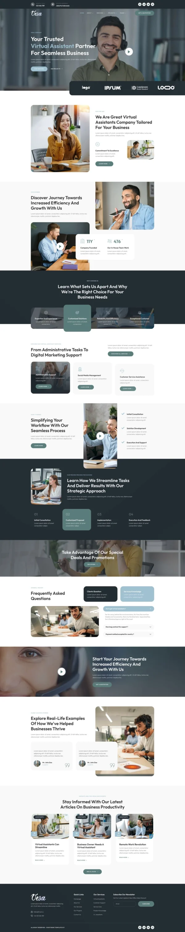 Vesa - Virtual Assistant Business Website Design Package