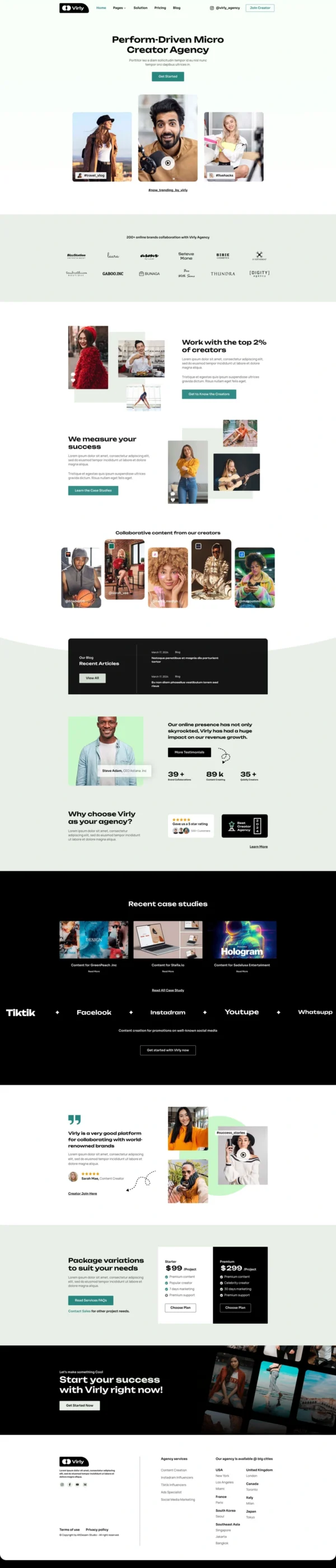 Virly - Influencer Marketing Agency Website Design Package