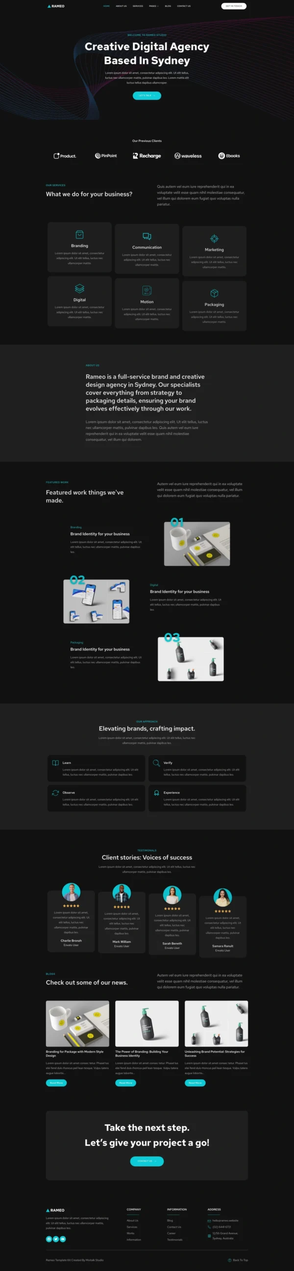 Rameo - Dark Digital Agency Website Design Package