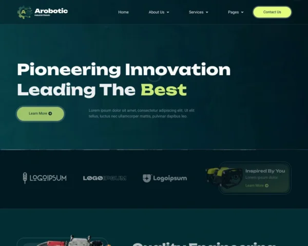 Arobotic - Industrial Robot & Machine Website Design Package