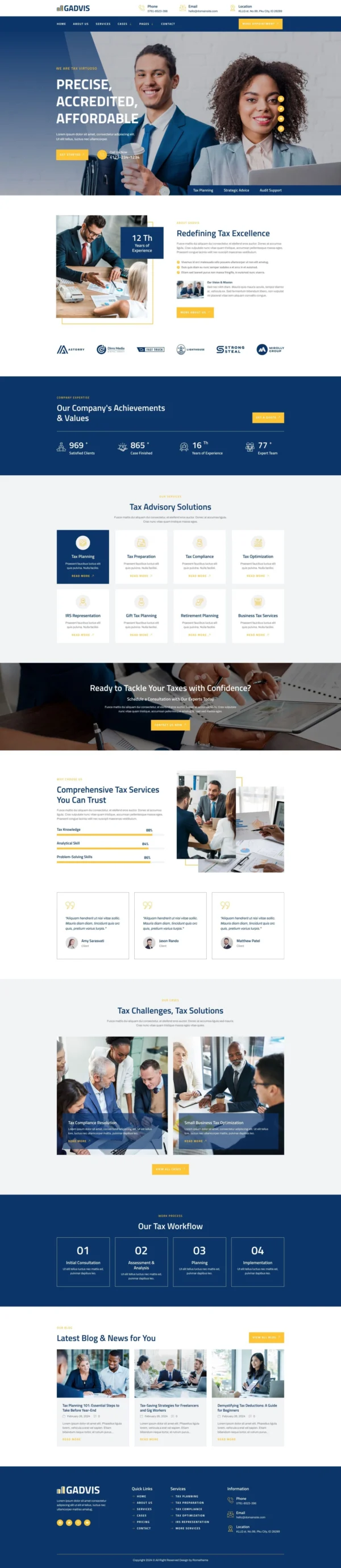 Gadvis - Tax Advisor & Financial Consulting Website Design Package