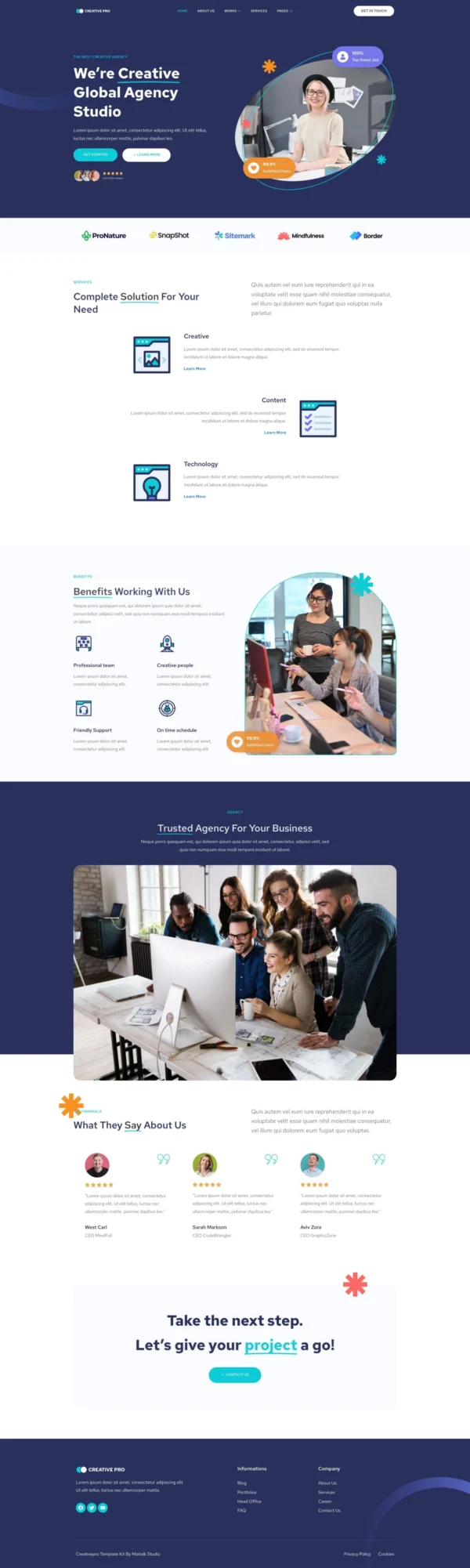 Creativepro - Creative Agency Studio Website Design Package