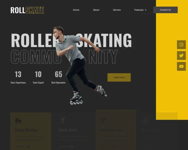 Rollskate - Rollerskating Community Website Design Package