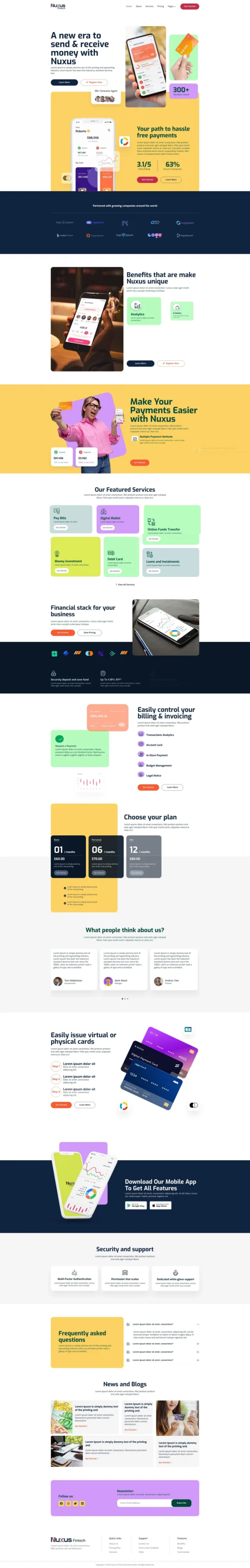 Nuxus - Online Payment Gateway Website Design Package