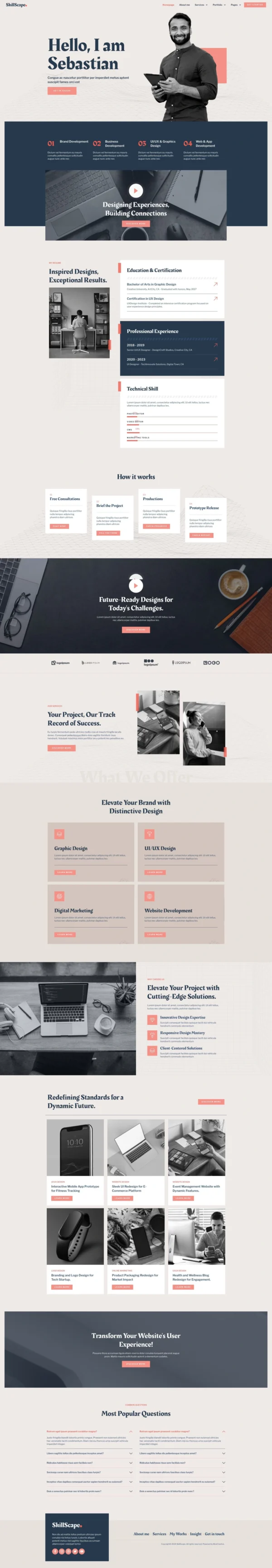 SkillScape - Creative Agency & Portfolio Website Design Package