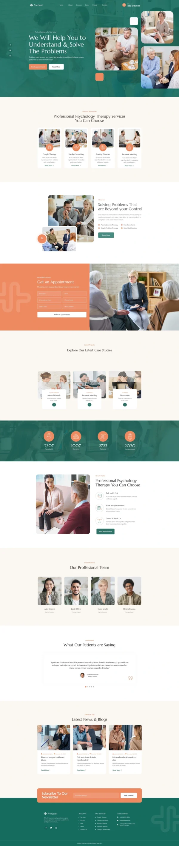 Medunit - Psychologists & Health Care Website Design Package