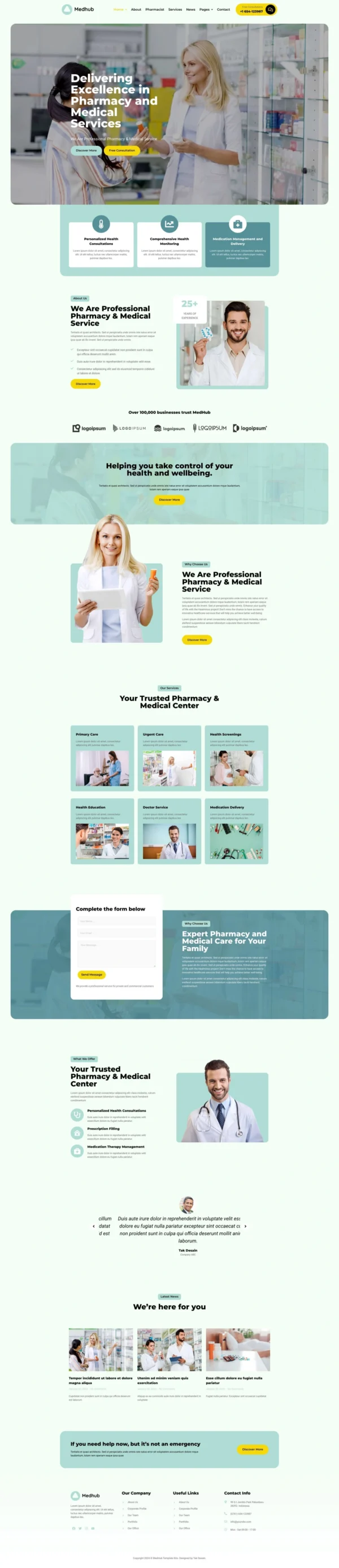 MedHub - Pharmacy & Medical Services Website Design Package