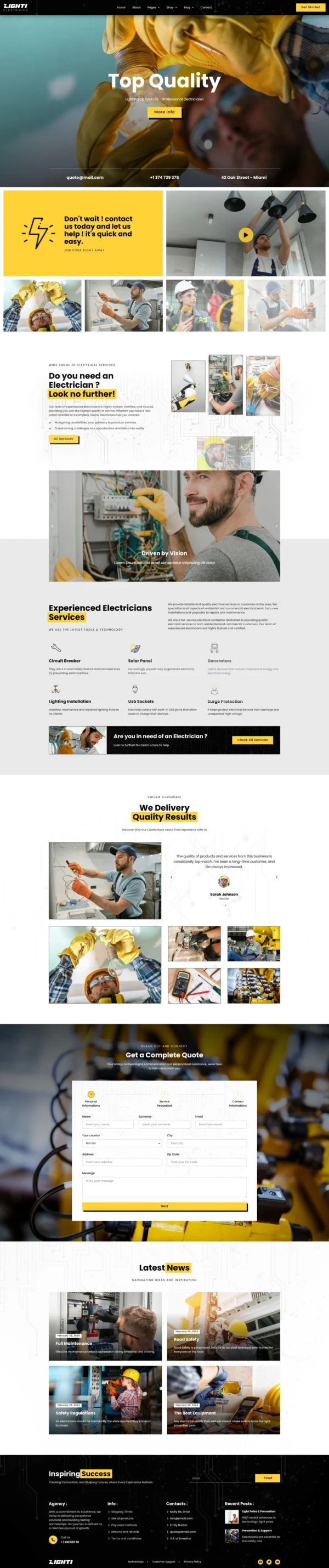 Lighti - Electrician Website Design Package