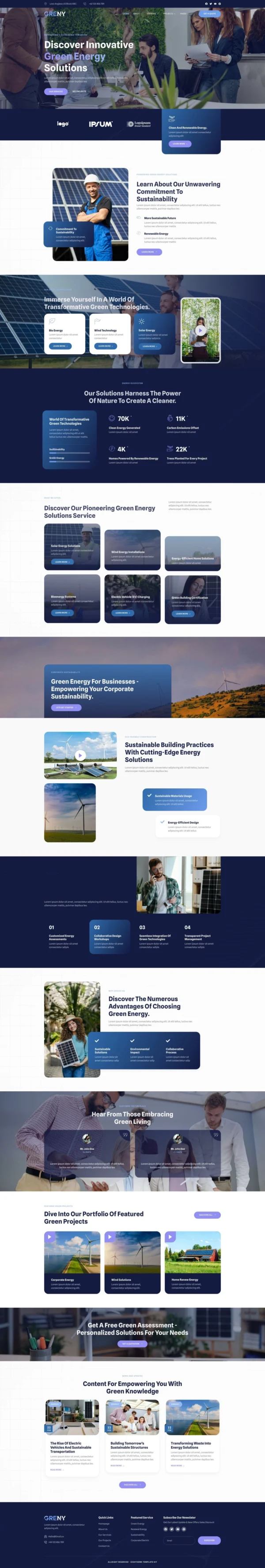 Greny - Solar & Renewable Energy Website Design Package