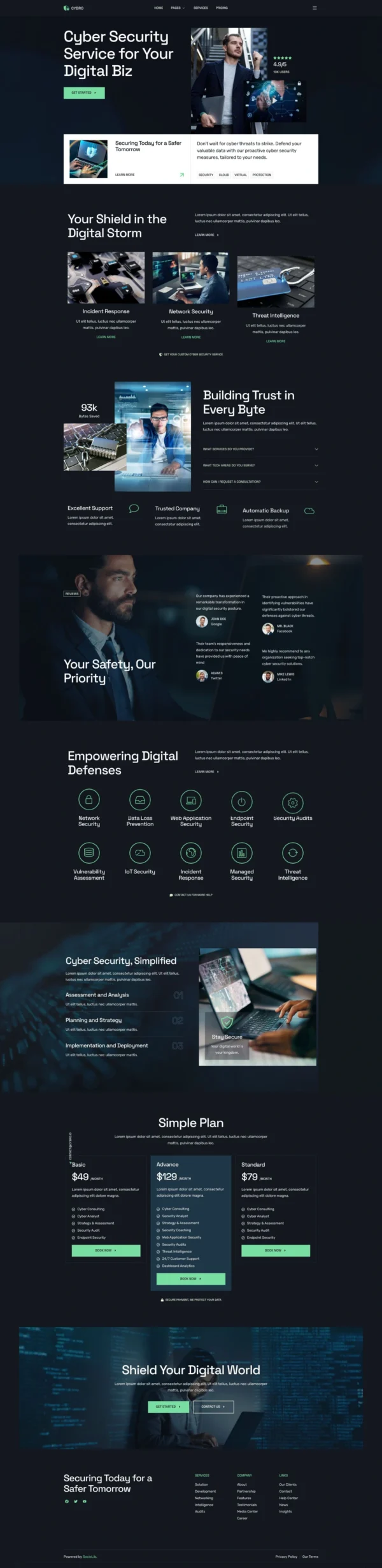 Cybro - Cyber Security Services Website Design Package