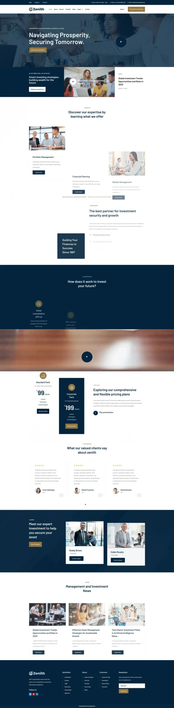 Zenith - Investment & Business Opportunity Website Design Package