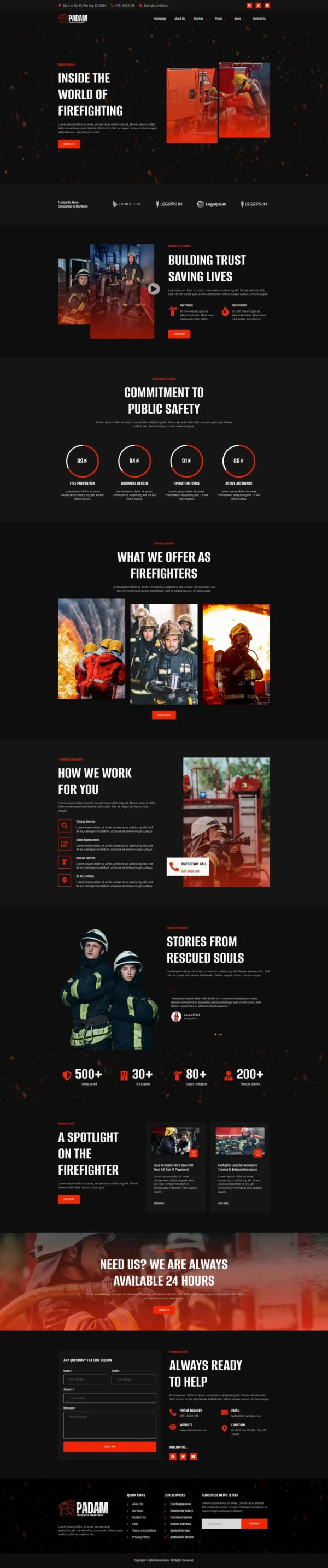 Padam - Firefighter Departement Website Design Package