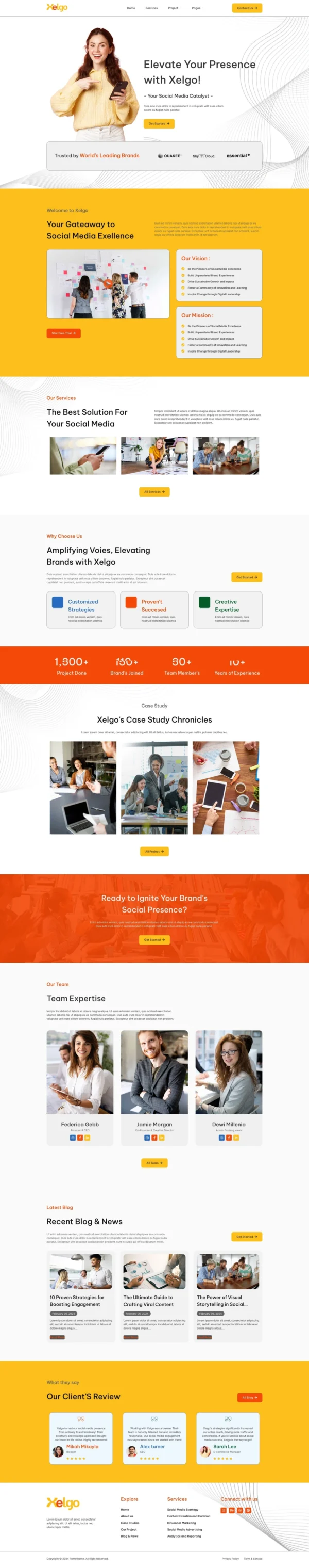 Xelgo - Social Media Marketing Website Design Package