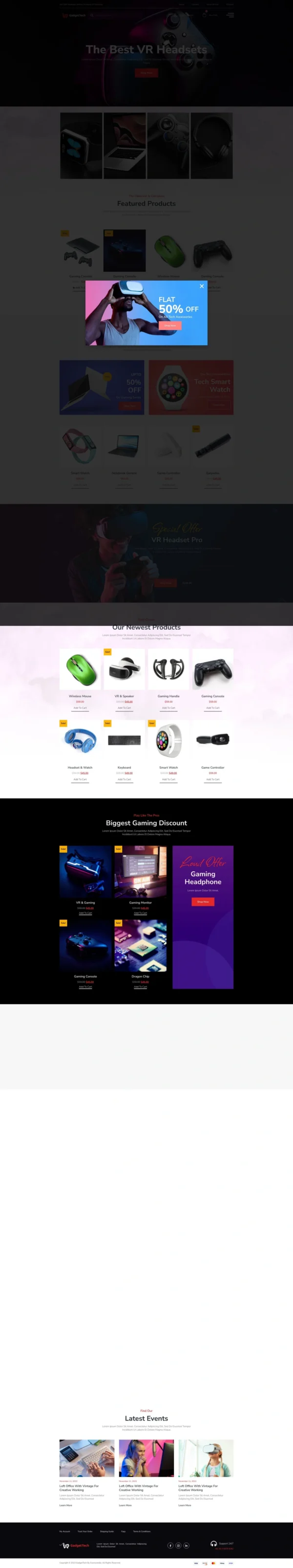 GadgetTech - Electronic Gadget  Website Design Package