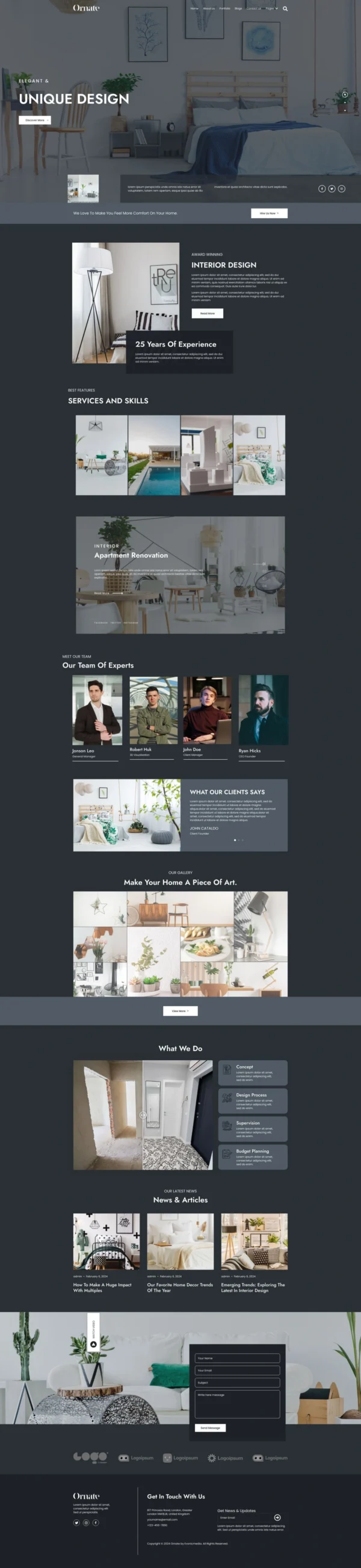 Ornate - Architecture & Interior Design Website Design Package