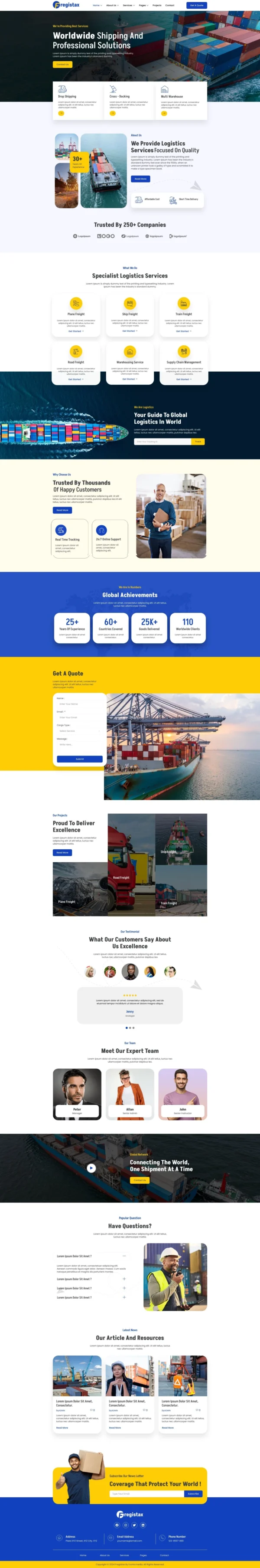 Fregistax - Cargo & Logistics Website Design Package