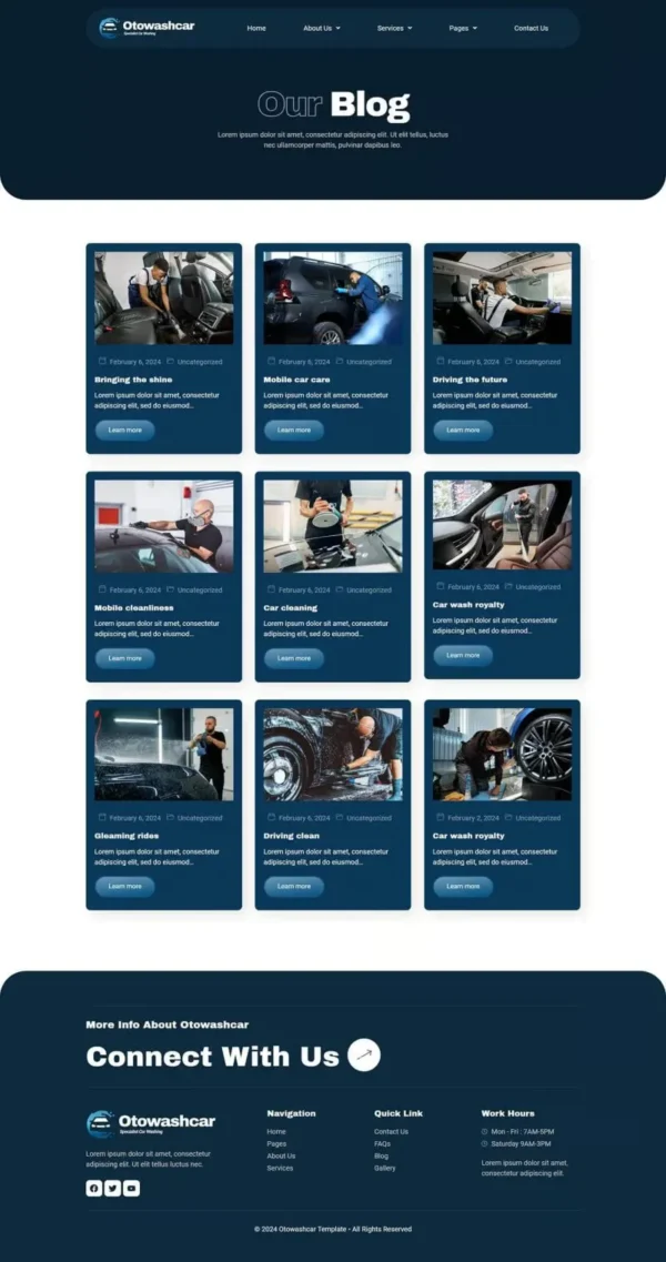 Otowashcar - Car Washing Website Design Package - Image 4