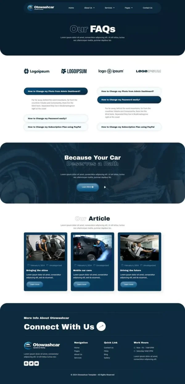 Otowashcar - Car Washing Website Design Package - Image 3
