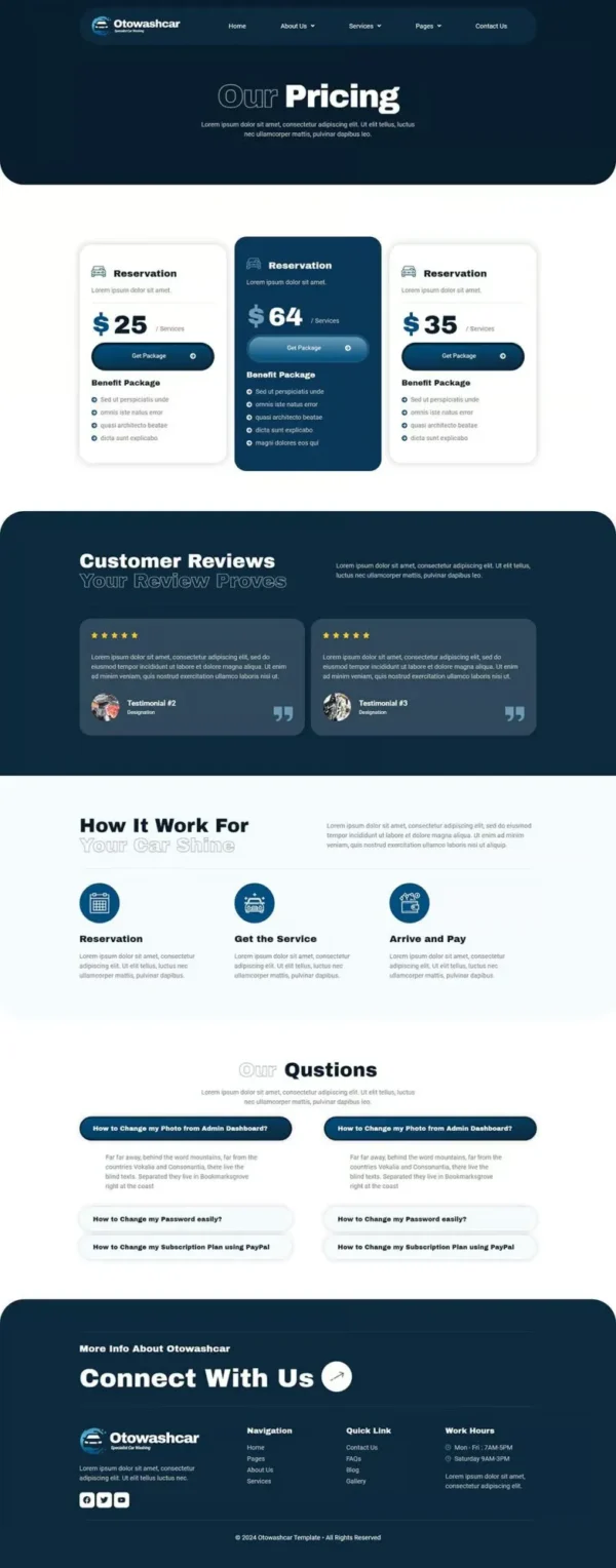 Otowashcar - Car Washing Website Design Package - Image 2