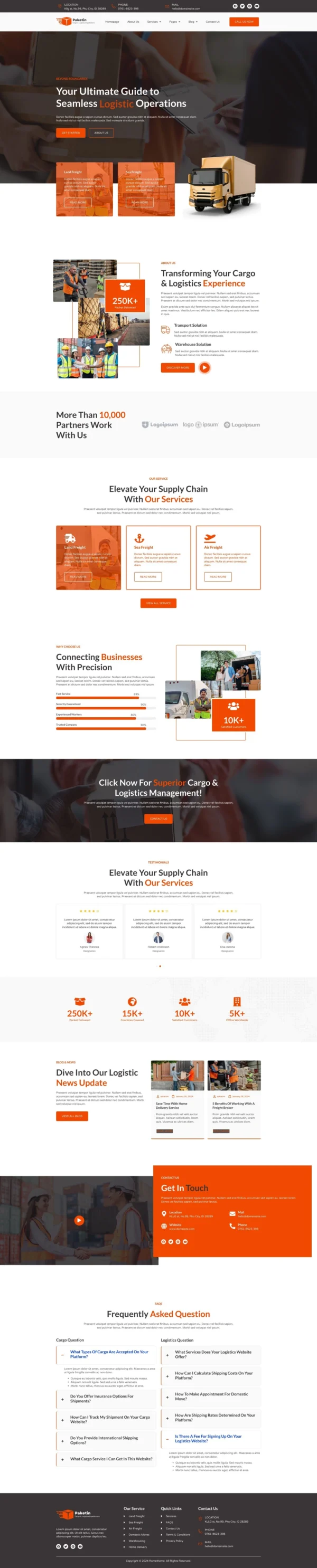 Paketin - Cargo and Logistics Website Design Package