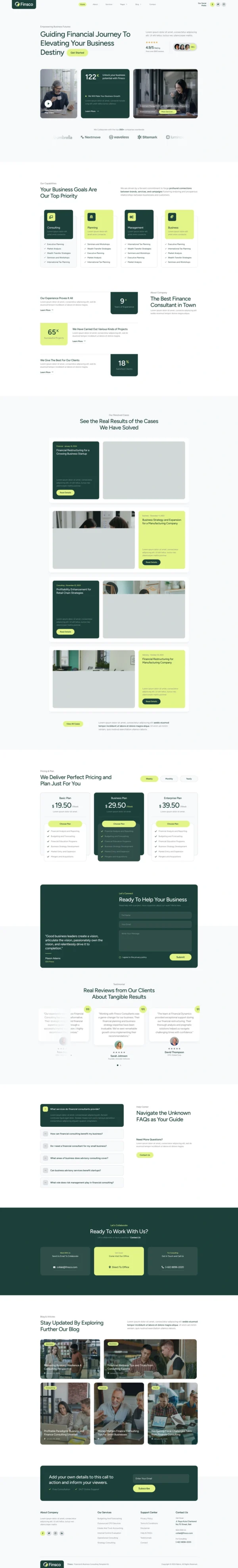 Finsco – Finance & Business Consulting Website Design Package