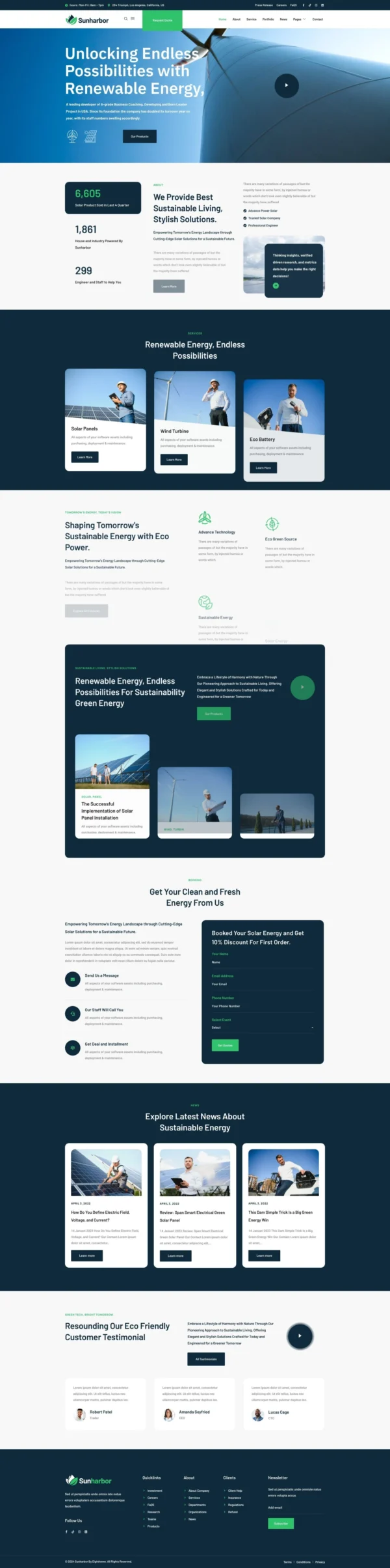 SunHarbor - Solar and Renewable Energy Website Design Package