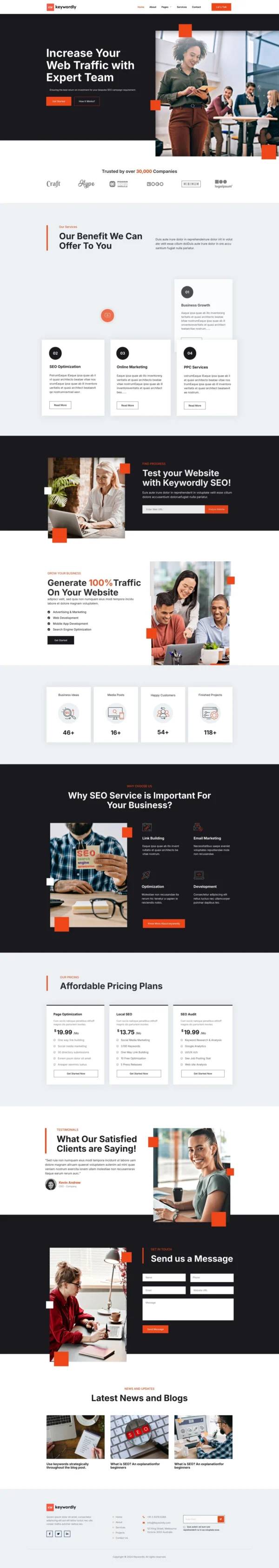 Keywordly - Digital Marketing Agency Website Design Package