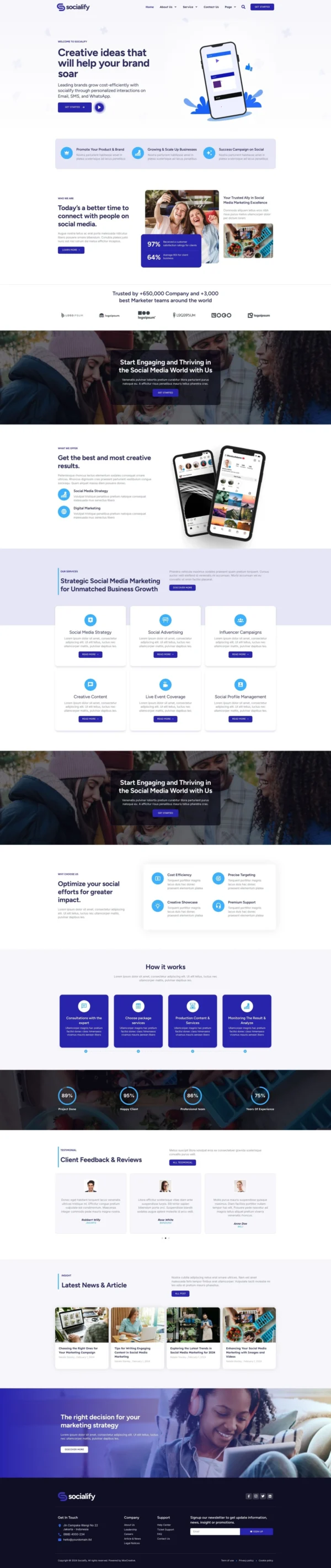 Socialify - Social Media Marketing Agency Website Design Package