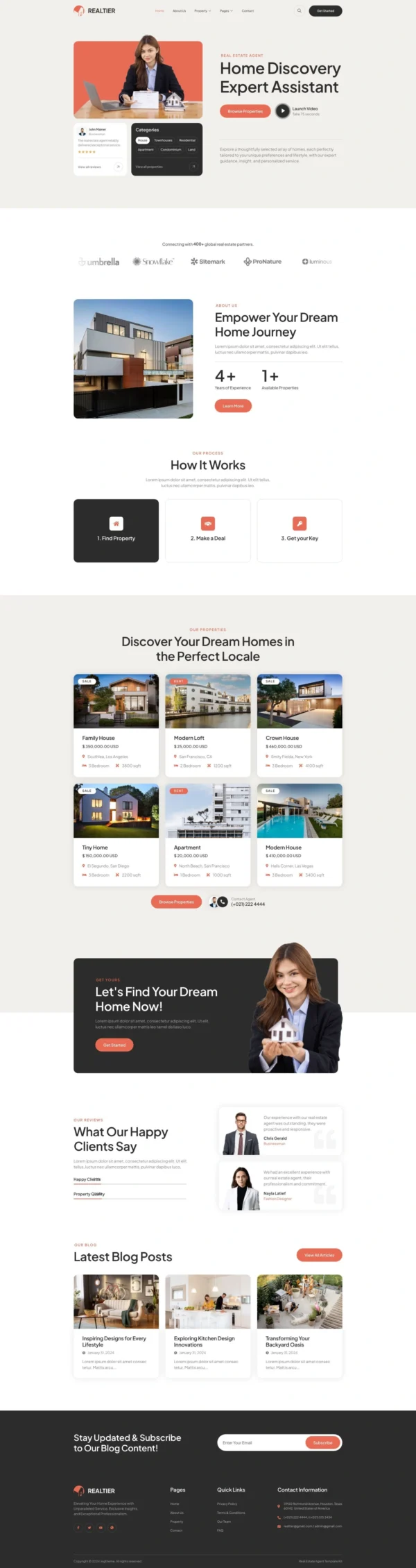 Realtier – Real Estate & Property Agent Website Design Package