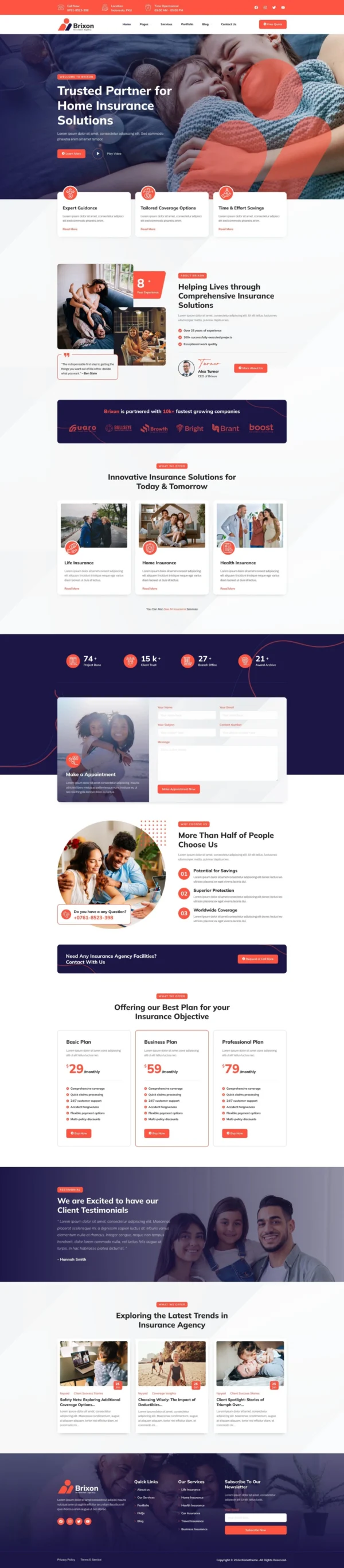 Brixon - Insurance Agency Website Design Package