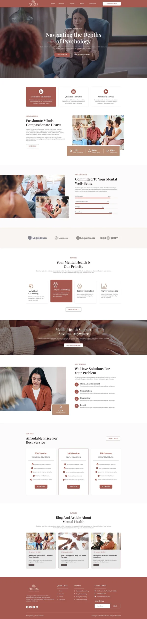 Persona - Psychology & Counseling Website Design Package