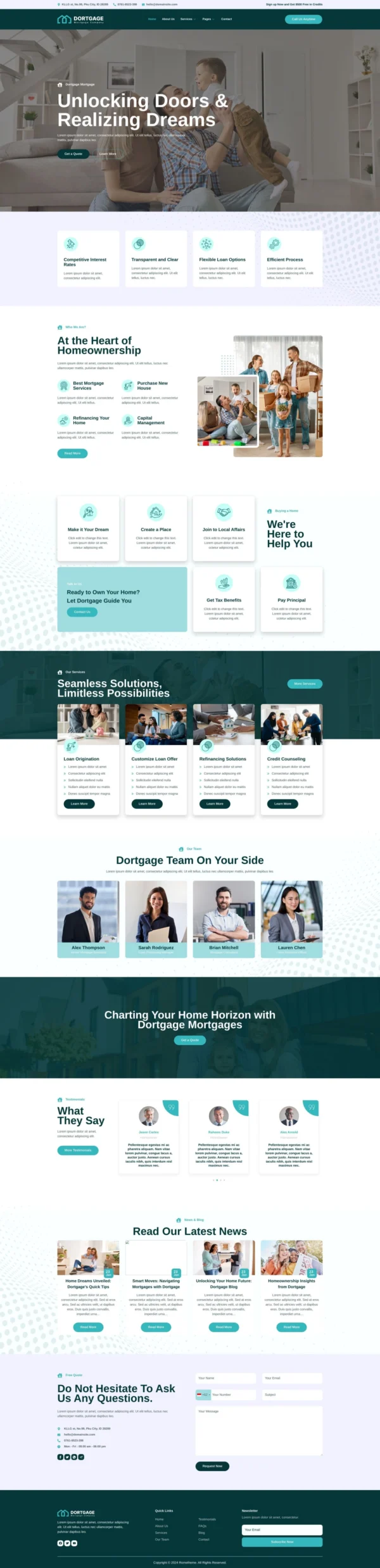 Dortgage - Mortgage Company Website Design Package