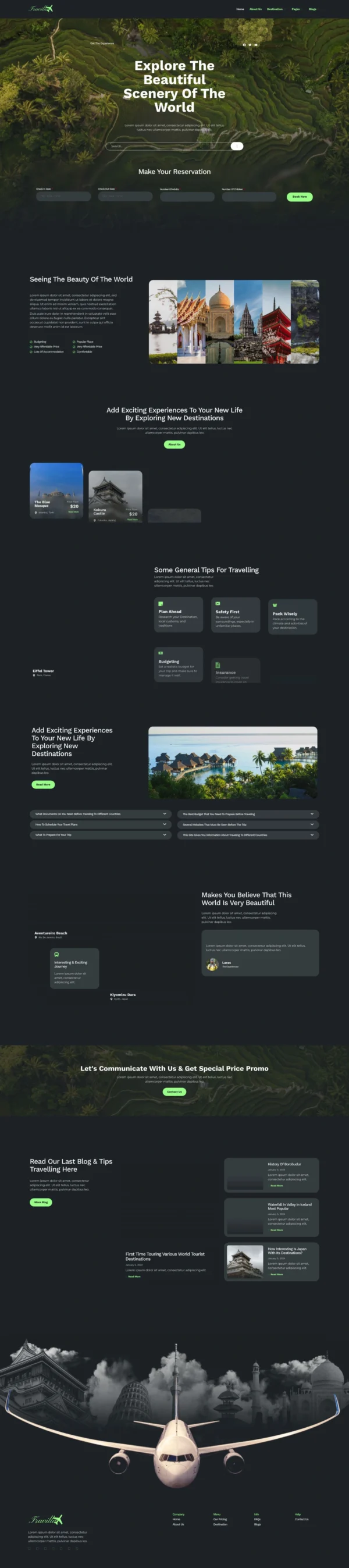 Travilla - Travel & Accommodation Website Design Package