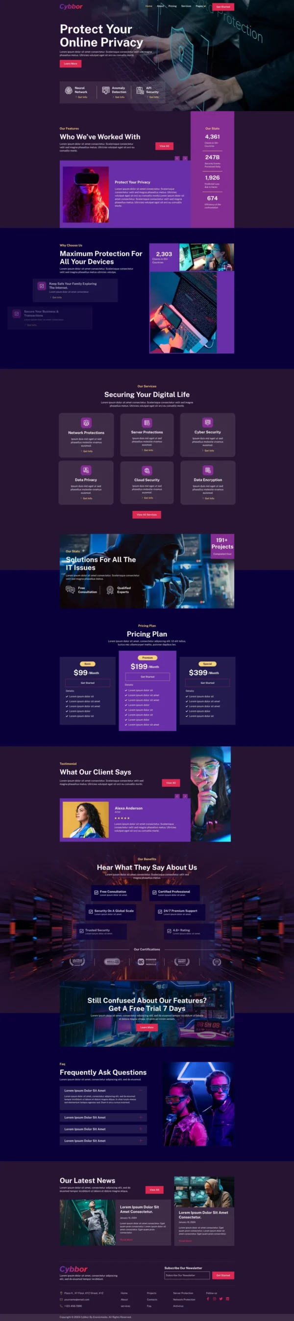 Cybbor – Cyber Security Services Website Design Package